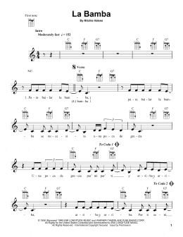 page one of La Bamba (Ukulele)