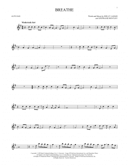 page one of Breathe (Alto Sax Solo)