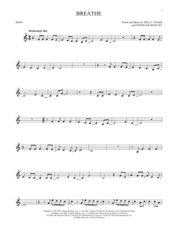 page one of Breathe (French Horn Solo)