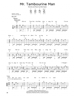 page one of Mr. Tambourine Man (Banjo Tab)