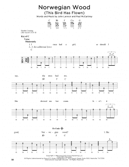 page one of Norwegian Wood (This Bird Has Flown) (Banjo Tab)