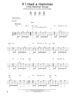 page one of If I Had A Hammer (The Hammer Song) (Banjo Tab)