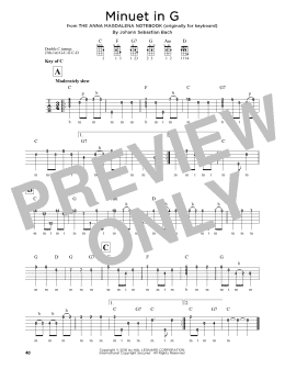 page one of Minuet In G (Banjo Tab)