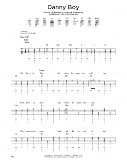 page one of Danny Boy (Banjo Tab)