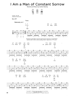 page one of I Am A Man Of Constant Sorrow (Banjo Tab)