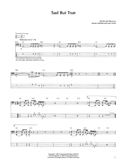 page one of Sad But True (Bass Guitar Tab)