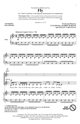 page one of Fly (2-Part Choir)