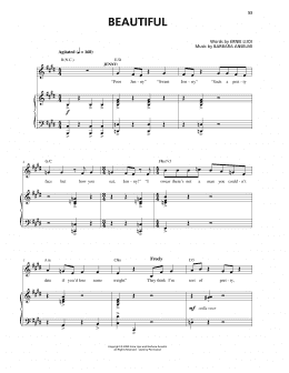 page one of Beautiful (Piano & Vocal)