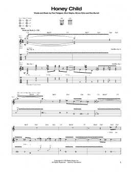 page one of Honey Child (Guitar Tab)