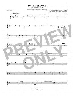 page one of So This Is Love (from Cinderella) (Alto Sax Solo)