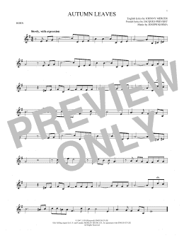 page one of Autumn Leaves (French Horn Solo)