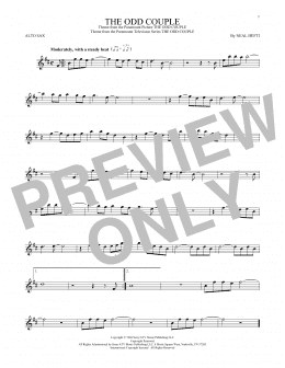 page one of The Odd Couple (Alto Sax Solo)