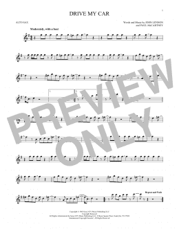 page one of Drive My Car (Alto Sax Solo)