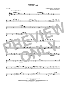 page one of Birthday (Alto Sax Solo)