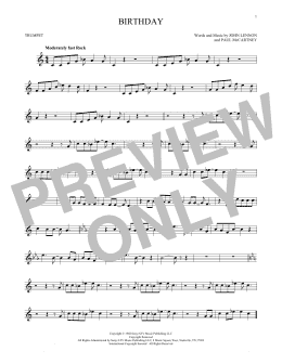 page one of Birthday (Trumpet Solo)