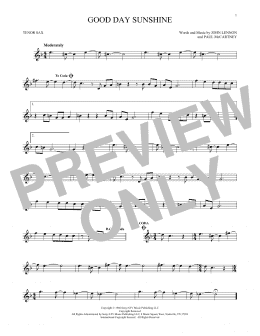 page one of Good Day Sunshine (Tenor Sax Solo)