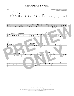 page one of A Hard Day's Night (Oboe Solo)