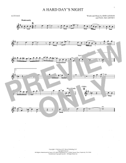 page one of A Hard Day's Night (Alto Sax Solo)