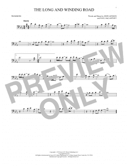 page one of The Long And Winding Road (Trombone Solo)