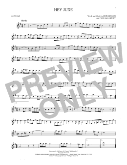 page one of Hey Jude (Alto Sax Solo)