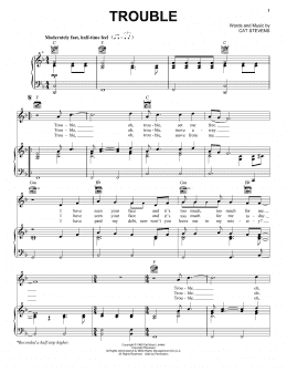 page one of Trouble (Piano, Vocal & Guitar Chords (Right-Hand Melody))