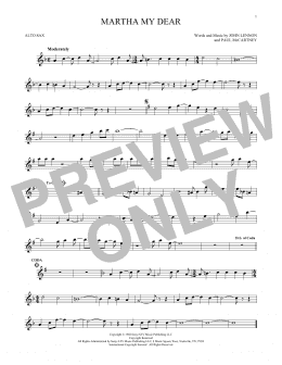 page one of Martha My Dear (Alto Sax Solo)