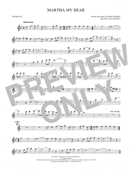 page one of Martha My Dear (Tenor Sax Solo)