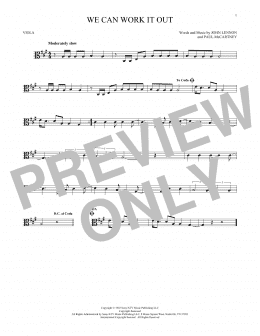 page one of We Can Work It Out (Viola Solo)