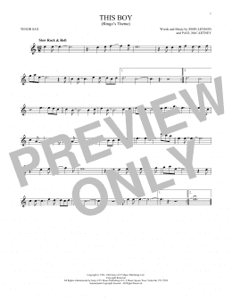 page one of This Boy (Ringo's Theme) (Tenor Sax Solo)