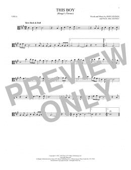 page one of This Boy (Ringo's Theme) (Viola Solo)