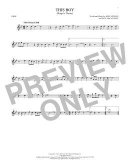 page one of This Boy (Ringo's Theme) (Oboe Solo)