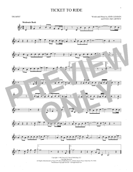 page one of Ticket To Ride (Trumpet Solo)