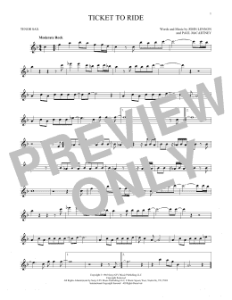 page one of Ticket To Ride (Tenor Sax Solo)