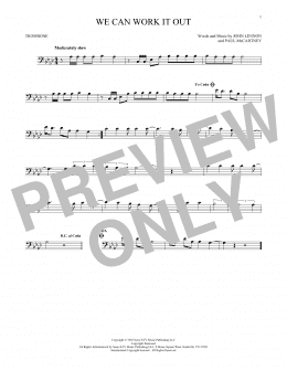 page one of We Can Work It Out (Trombone Solo)