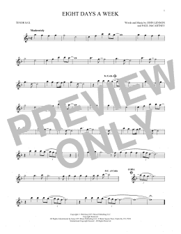 page one of Eight Days A Week (Tenor Sax Solo)