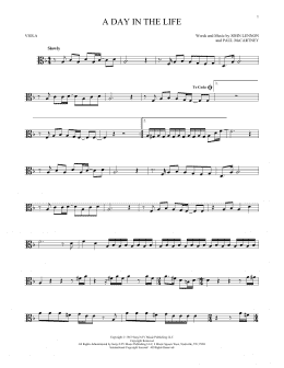 page one of A Day In The Life (Viola Solo)