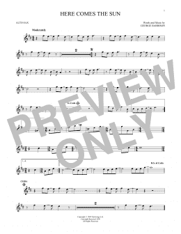 page one of Here Comes The Sun (Alto Sax Solo)