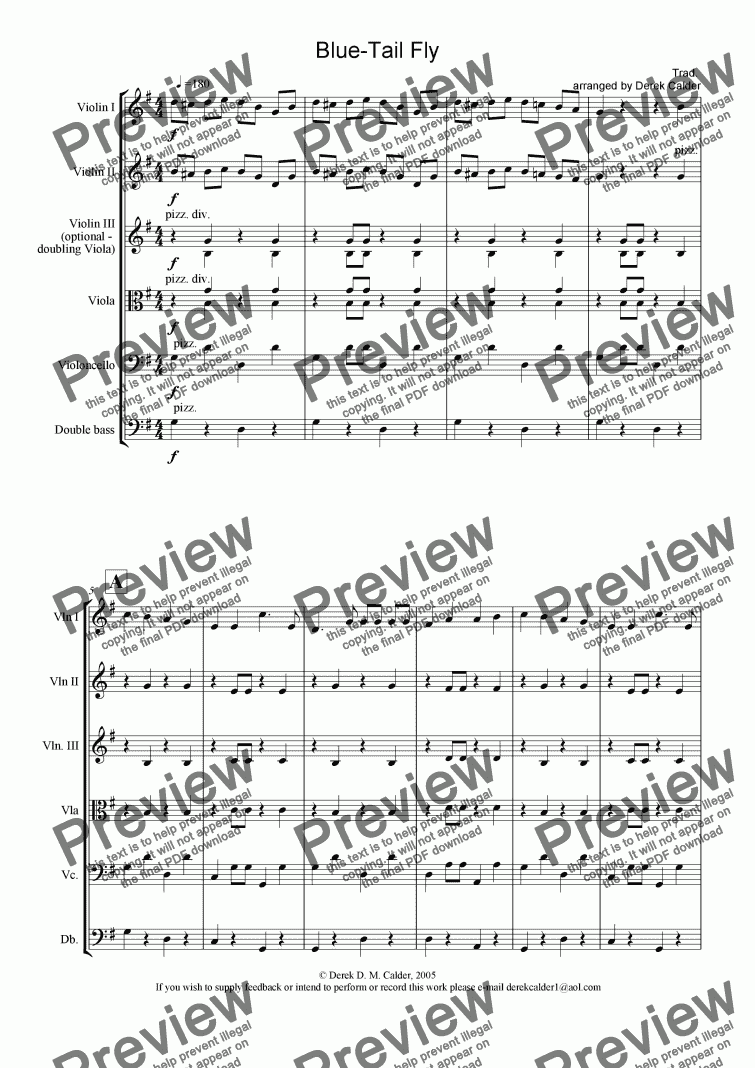 Blue Tail Fly - Download Sheet Music Pdf File