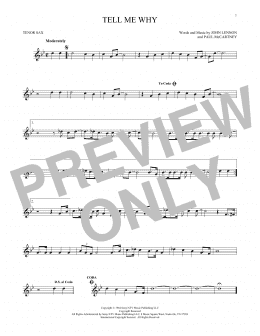 page one of Tell Me Why (Tenor Sax Solo)