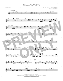 page one of Hello, Goodbye (Tenor Sax Solo)