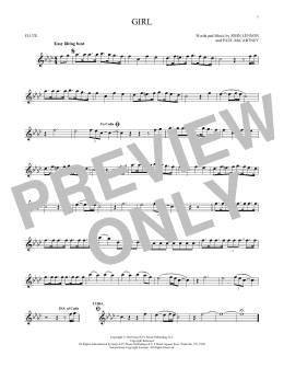 page one of Girl (Flute Solo)