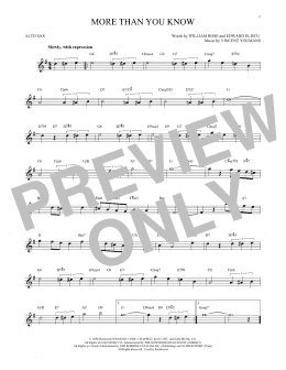 page one of More Than You Know (Alto Sax Solo)