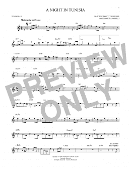 page one of A Night In Tunisia (Tenor Sax Solo)