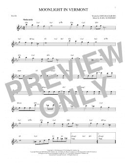 page one of Moonlight In Vermont (Flute Solo)