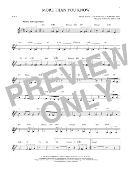 page one of More Than You Know (French Horn Solo)