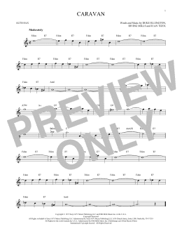 page one of Caravan (Alto Sax Solo)