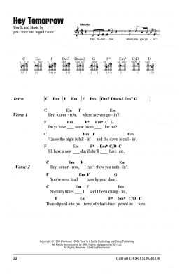 page one of Hey Tomorrow (Guitar Chords/Lyrics)