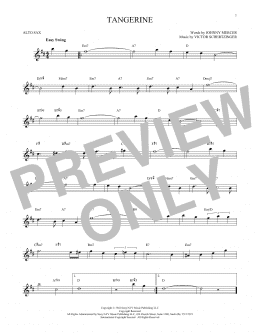 page one of Tangerine (Alto Sax Solo)