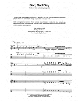 page one of Sad, Sad Day (Guitar Tab)