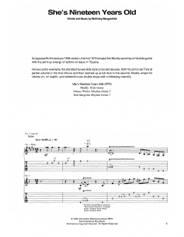 page one of She's Nineteen Years Old (Guitar Tab)